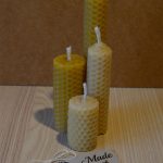 4 Beeswax Candles Different Sizes