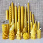 Bundle of Handmade Pure Beeswax Dipped Candles Different Size and Shapes