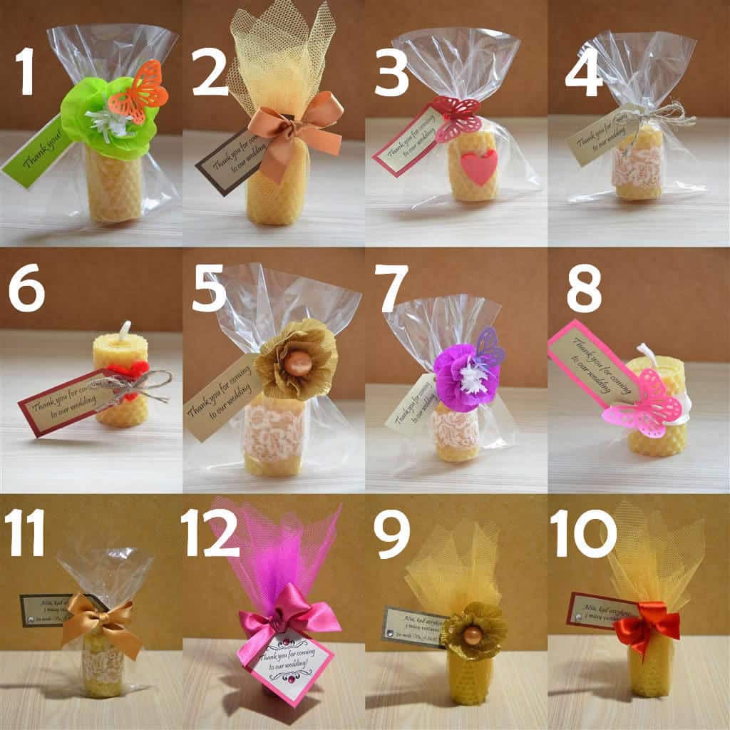 Wedding Gifts For Guests Wedding Beeswax Candle Favour Guest Gifts